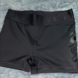 Spandex that say RUN in black